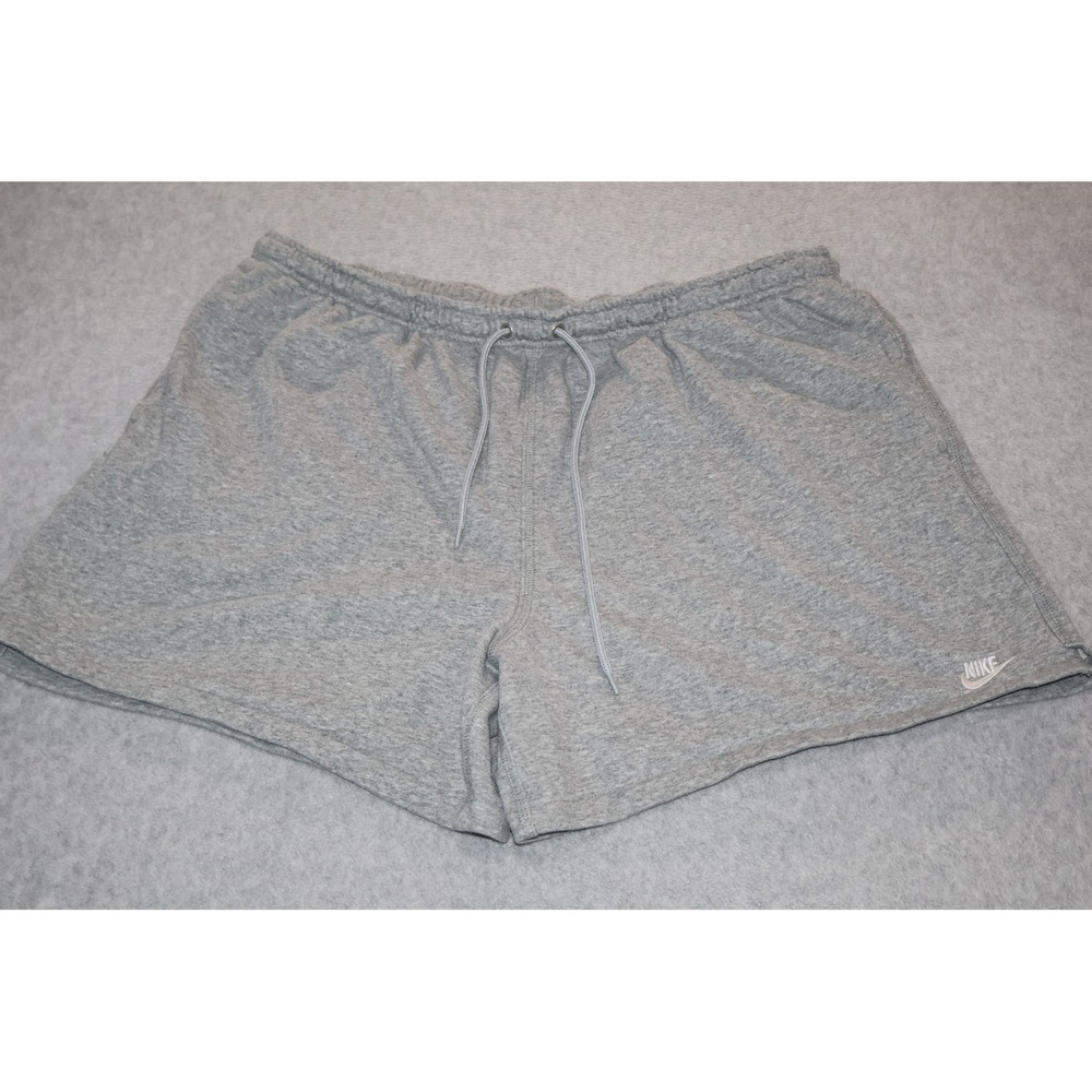 Nike Sweat Shorts Women 2XL Gray Embroidered Logo Drawstring 5" Inseam